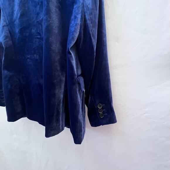 NWOT Talbots Navy Blue Velvet Velveteen Preppy Academia Women's Blazer Size 10P - Picture 10 of 12